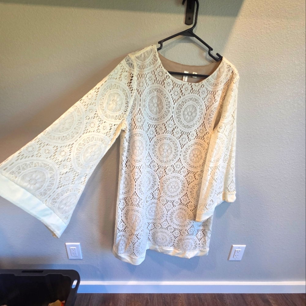 Elegant Cream Lace Women's Top
